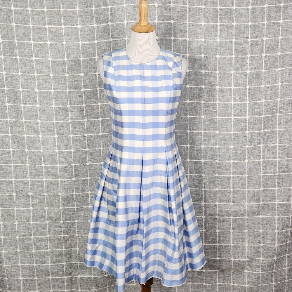 Sara Campbell Blue Silk Gingham Dress